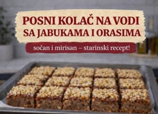 Posni kolač na vodi sa jabukama i orasima , sočan i mirisan, starinski recept! Posni kolač na vodi sa jabukama i orasima , sočan i mirisan, starinski recept! - featured image