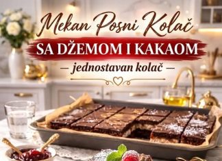Mekan posni kolač sa džemom i kakaom Jednostavan, sočan i siguran uspeh Mekan posni kolač sa džemom i kakaom Jednostavan, sočan i siguran uspeh - featured image