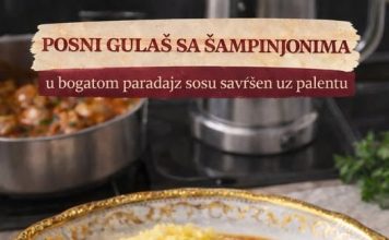 Posni gulaš sa šampinjonima…U bogatom paradajz sosu – savršen uz palentu Posni gulaš sa šampinjonima…U bogatom paradajz sosu – savršen uz palentu - featured image