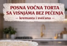 Posna voćna torta sa višnjama bez pečenja – kremasta i svečana Posna voćna torta sa višnjama bez pečenja – kremasta i svečana - featured image