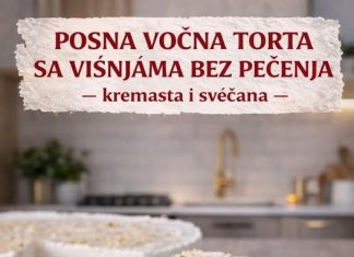 Posna voćna torta sa višnjama bez pečenja – kremasta i svečana Posna voćna torta sa višnjama bez pečenja – kremasta i svečana - featured image