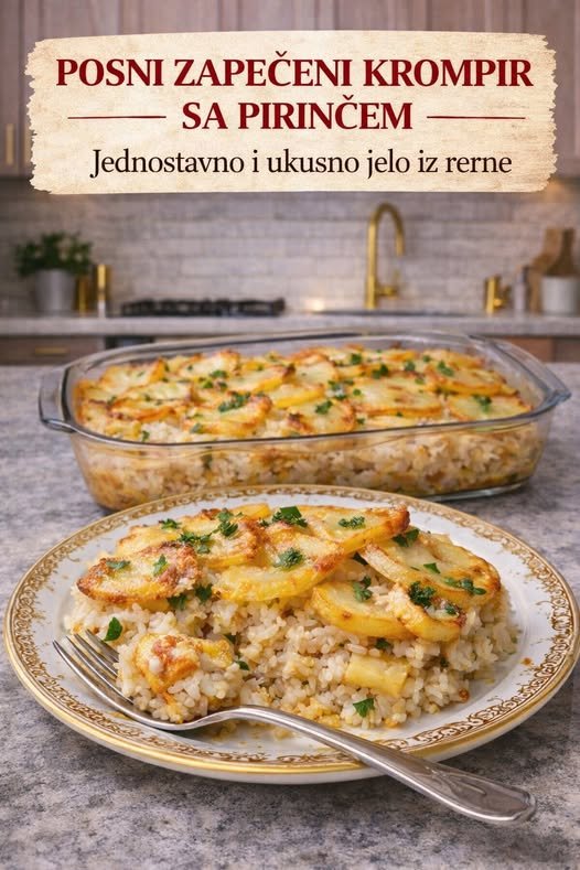 Posni zapečeni krompir sa pirinčem… Jednostavno i ukusno jelo iz rerne - featured image