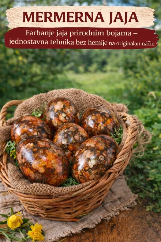Mermerna jaja, farbanje prirodnim bojama, jednostavna tehnika bez hemije na orginalan način - featured image