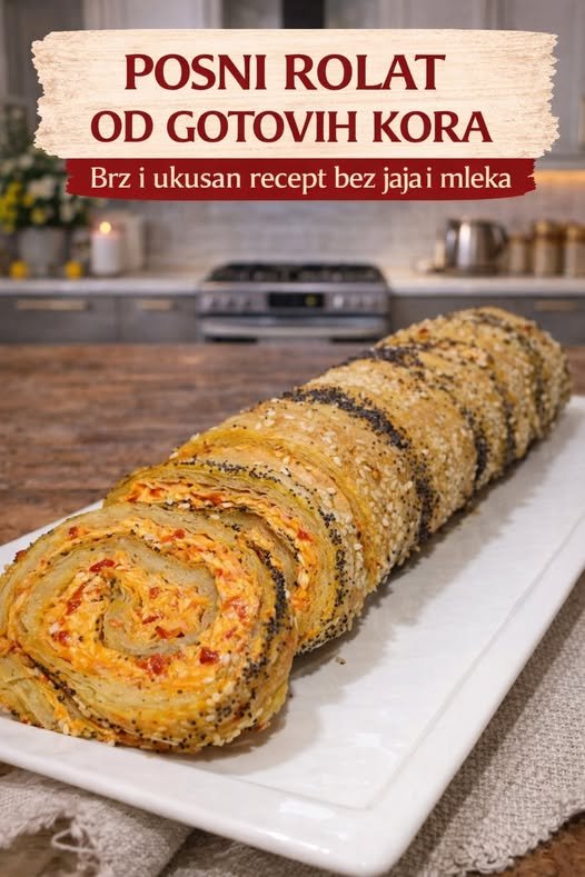 POSNI ROLAT OD GOTOVIH KORA – Brz i ukusan recept bez jaja i mleka - featured image