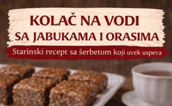 Kolač na vodi sa jabukama i orasima…Starinski recept sa šerbetom koji uvek uspeva Kolač na vodi sa jabukama i orasima…Starinski recept sa šerbetom koji uvek uspeva - featured image
