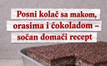 Posni kolač sa makom, orasima i čokoladom – sočan domaći recept Posni kolač sa makom, orasima i čokoladom – sočan domaći recept - featured image