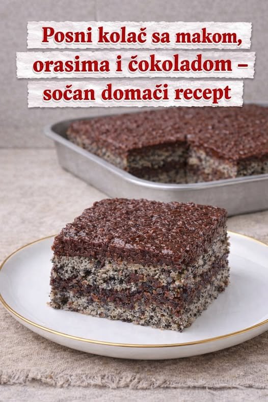 Posni kolač sa makom, orasima i čokoladom – sočan domaći recept - featured image