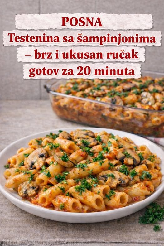 Posna testenina sa šampinjonima, brz i ukusan ručak gotov za 20 minuta - featured image