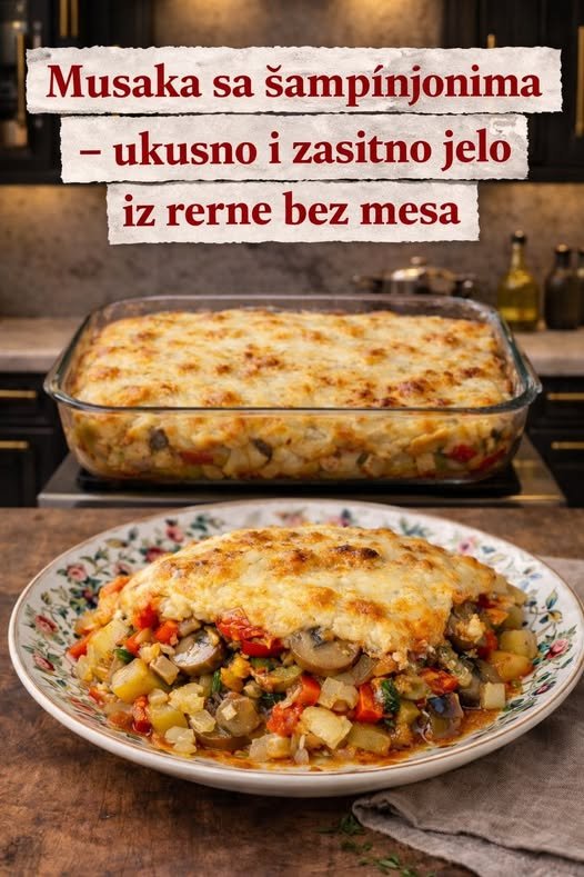 POSNA MUSAKA SA ŠAMPINJONIMA – ukusno i zasitno jelo iz rerne bez mesa.. - featured image