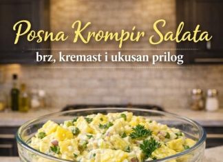 Posna krompir salata, brz, kremast i ukusan prilog Posna krompir salata, brz, kremast i ukusan prilog - featured image