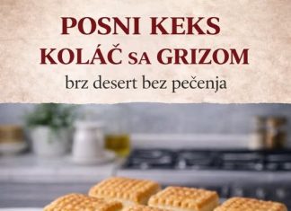 Posni keks kolač sa grizom – brz desert bez pečenja Posni keks kolač sa grizom – brz desert bez pečenja - featured image