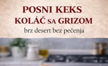 Posni keks kolač sa grizom – brz desert bez pečenja Posni keks kolač sa grizom – brz desert bez pečenja - featured image