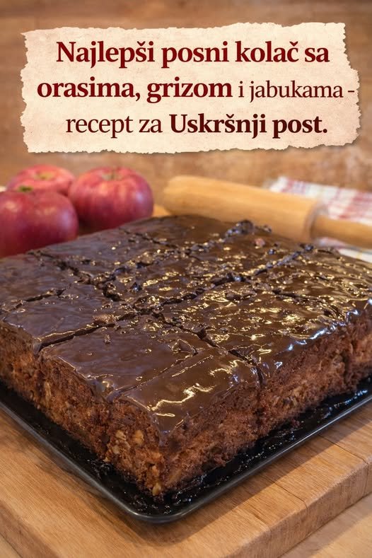 Najlepši posni kolač sa orasima, grizom i jabukama, recept za Uskrsnji post - featured image