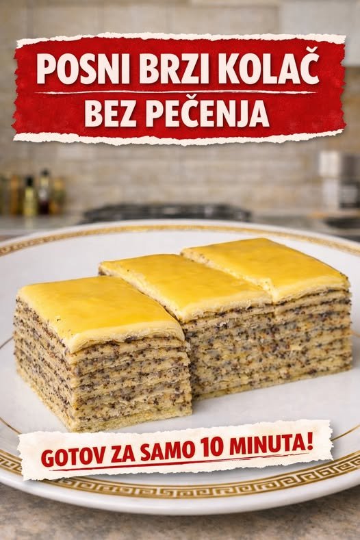 Posni brzi kolač bez pečenja (gotov za 10 minuta - featured image