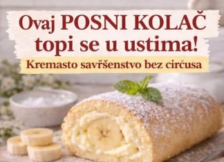 Ovaj posni kolač topi se u ustima…POSNI ROLAT SA BANANOM I KREMOM Ovaj posni kolač topi se u ustima…POSNI ROLAT SA BANANOM I KREMOM - featured image