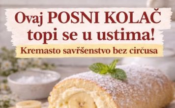 Ovaj posni kolač topi se u ustima…POSNI ROLAT SA BANANOM I KREMOM Ovaj posni kolač topi se u ustima…POSNI ROLAT SA BANANOM I KREMOM - featured image
