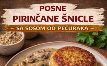 Posne pirinčane šnicle sa sosom od pečuraka Posne pirinčane šnicle sa sosom od pečuraka - featured image