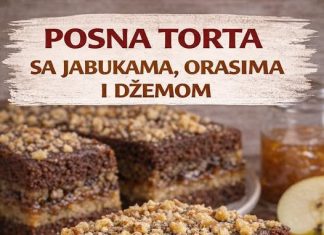 Posna torta sa jabukama, orasima i džemom – recept Posna torta sa jabukama, orasima i džemom – recept - featured image