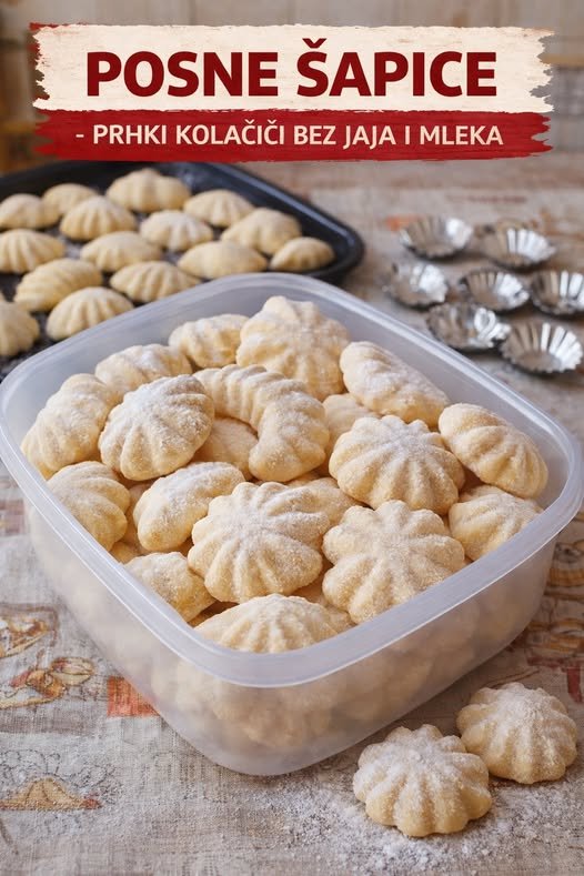 Posne šapice – prhki kolačići bez jaja i mleka - featured image