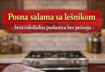POSNA SALAMA SA LEŠNIKOM – BRZA ČOKOLADNA POSLASTICA BEZ PEČENJA POSNA SALAMA SA LEŠNIKOM – BRZA ČOKOLADNA POSLASTICA BEZ PEČENJA - featured image