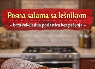 POSNA SALAMA SA LEŠNIKOM – BRZA ČOKOLADNA POSLASTICA BEZ PEČENJA POSNA SALAMA SA LEŠNIKOM – BRZA ČOKOLADNA POSLASTICA BEZ PEČENJA - featured image