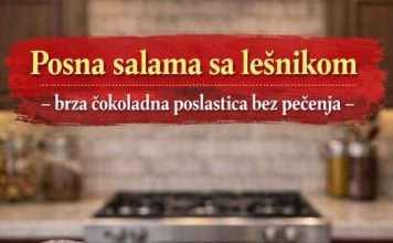 POSNA SALAMA SA LEŠNIKOM – BRZA ČOKOLADNA POSLASTICA BEZ PEČENJA POSNA SALAMA SA LEŠNIKOM – BRZA ČOKOLADNA POSLASTICA BEZ PEČENJA - featured image