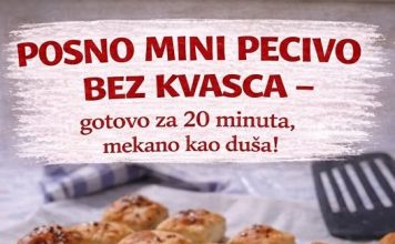 POSNO MINI PECIVO BEZ KVASCA, gotovo za 20 minuta, mekano kao duša…. POSNO MINI PECIVO BEZ KVASCA, gotovo za 20 minuta, mekano kao duša…. - featured image