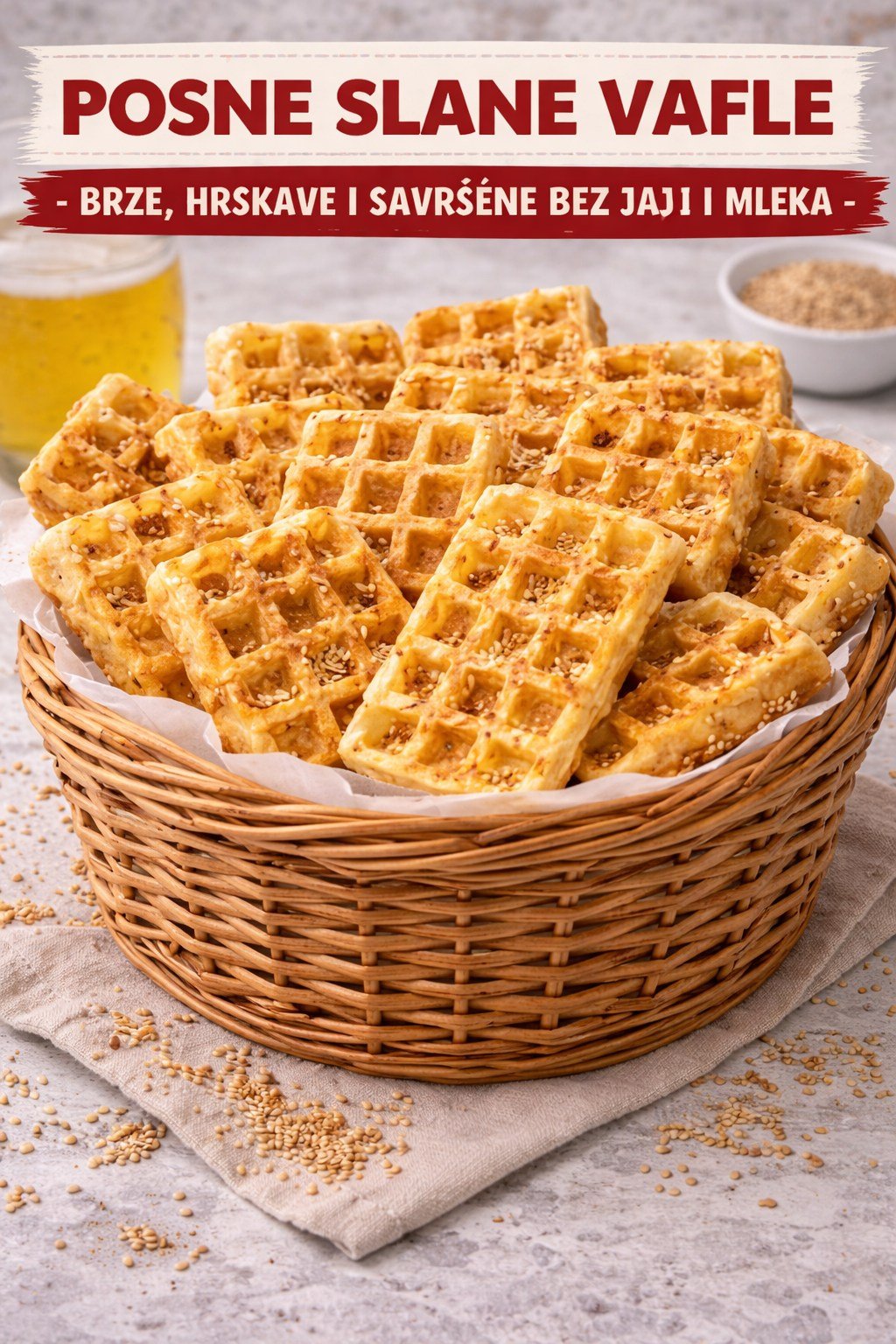 Posne slane vafle – brze, hrskave i savršene bez jaja i mleka - featured image