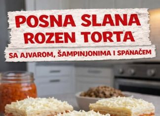 POSNA SLANA ROZEN TORTA (sa ajvarom, šampinjonima i spanaćem) POSNA SLANA ROZEN TORTA (sa ajvarom, šampinjonima i spanaćem) - featured image