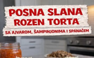 POSNA SLANA ROZEN TORTA (sa ajvarom, šampinjonima i spanaćem) POSNA SLANA ROZEN TORTA (sa ajvarom, šampinjonima i spanaćem) - featured image