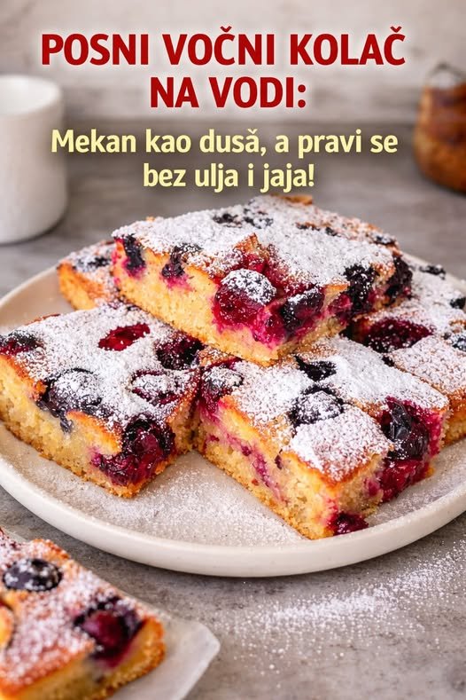 Posni voćni kolač na vodi – recept, mekan kao dusa, a pravi se bez ulja i jaja - featured image