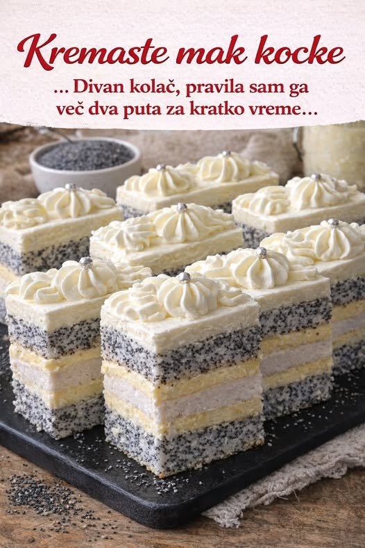 Kremaste mak kocke … Divan kolač, pravila sam ga već dva puta za kratko vreme - featured image