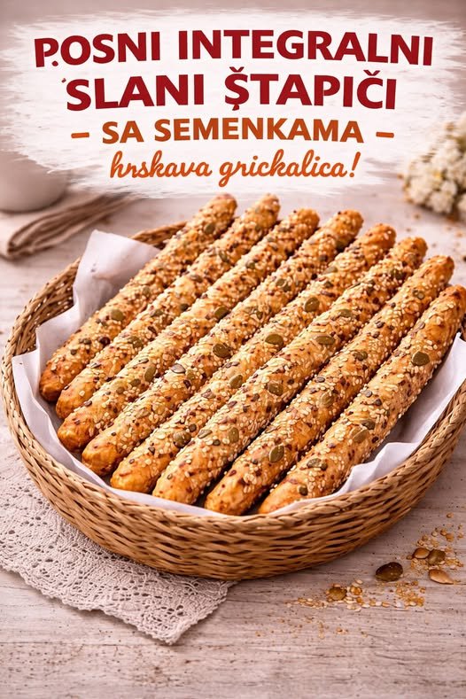 POSNI INTEGRALNI SLANI ŠTAPIĆI sa sjemenkama, hrskava grickalica… - featured image POSNI INTEGRALNI SLANI ŠTAPIĆI sa sjemenkama, hrskava grickalica… - featured image