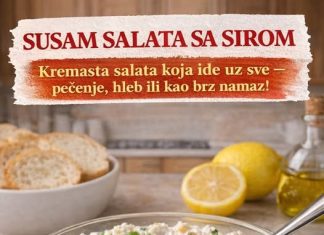 SUSAM SALATA SA SIROM. Kremasta salata koja ide uz sve – pečenje, hleb ili kao brz namaz SUSAM SALATA SA SIROM. Kremasta salata koja ide uz sve – pečenje, hleb ili kao brz namaz - featured image