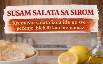 SUSAM SALATA SA SIROM. Kremasta salata koja ide uz sve – pečenje, hleb ili kao brz namaz SUSAM SALATA SA SIROM. Kremasta salata koja ide uz sve – pečenje, hleb ili kao brz namaz - featured image