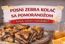 POSNI ZEBRA KOLAČ SA POMORANDŽOM – šaren, sočan i neodoljiv! POSNI ZEBRA KOLAČ SA POMORANDŽOM – šaren, sočan i neodoljiv! - featured image