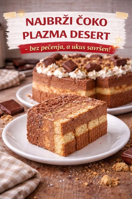 NAJBRŽI ČOKO PLAZMA DESERT – bez pečenja, a ukus savršen! - featured image