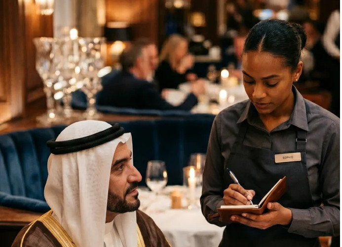 Dostojanstvo koje je utišalo raskoš: konobarica koja je na čistom arapskom spustila bahatog moćnika pred punim restoranom - featured image