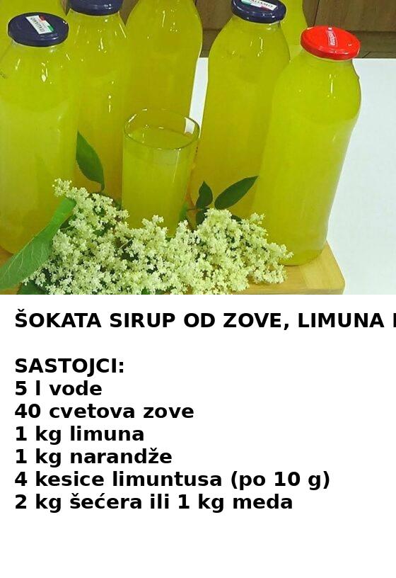 ŠOKATA SIRUP OD ZOVE, LIMUNA I NARANDŽE – NAJBOLJI DOMAĆI SOK… - featured image