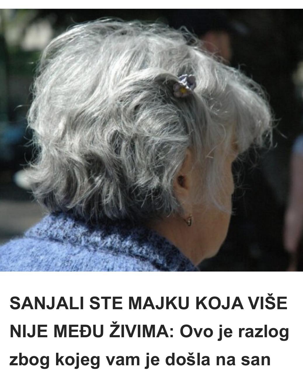 SANJALI STE MAJKU KOJA VIŠE NIJE MEĐU ŽIVIMA: Ovo je razlog zbog kojeg vam je došla na san - featured image