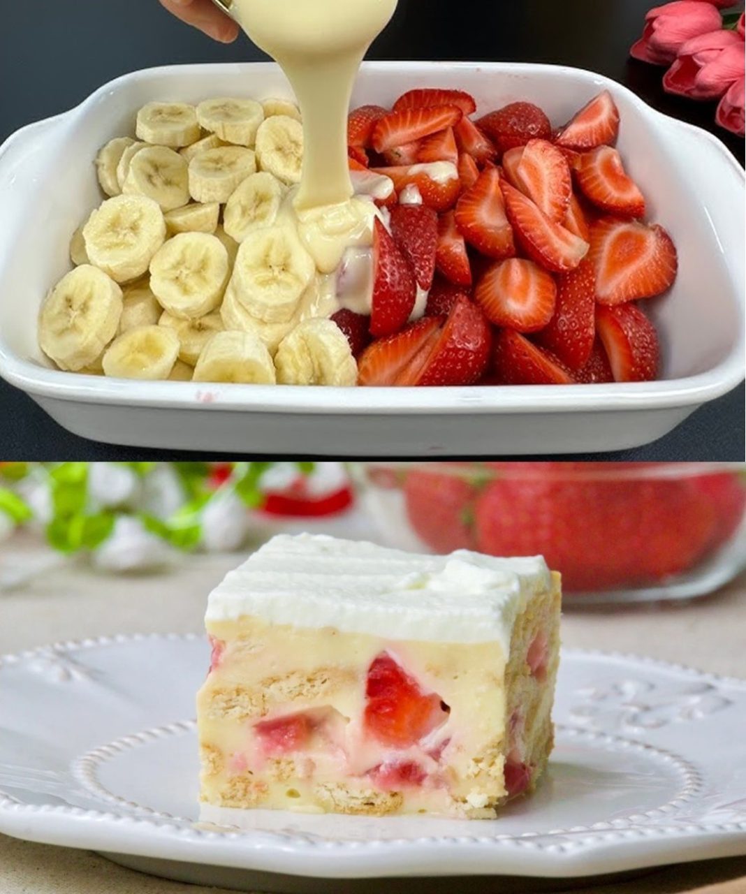 15 MINUTNI KOLAČ SA JAGODAMA KEKSIMA I BANANOM…Nikad jednostavnija priprema… - featured image