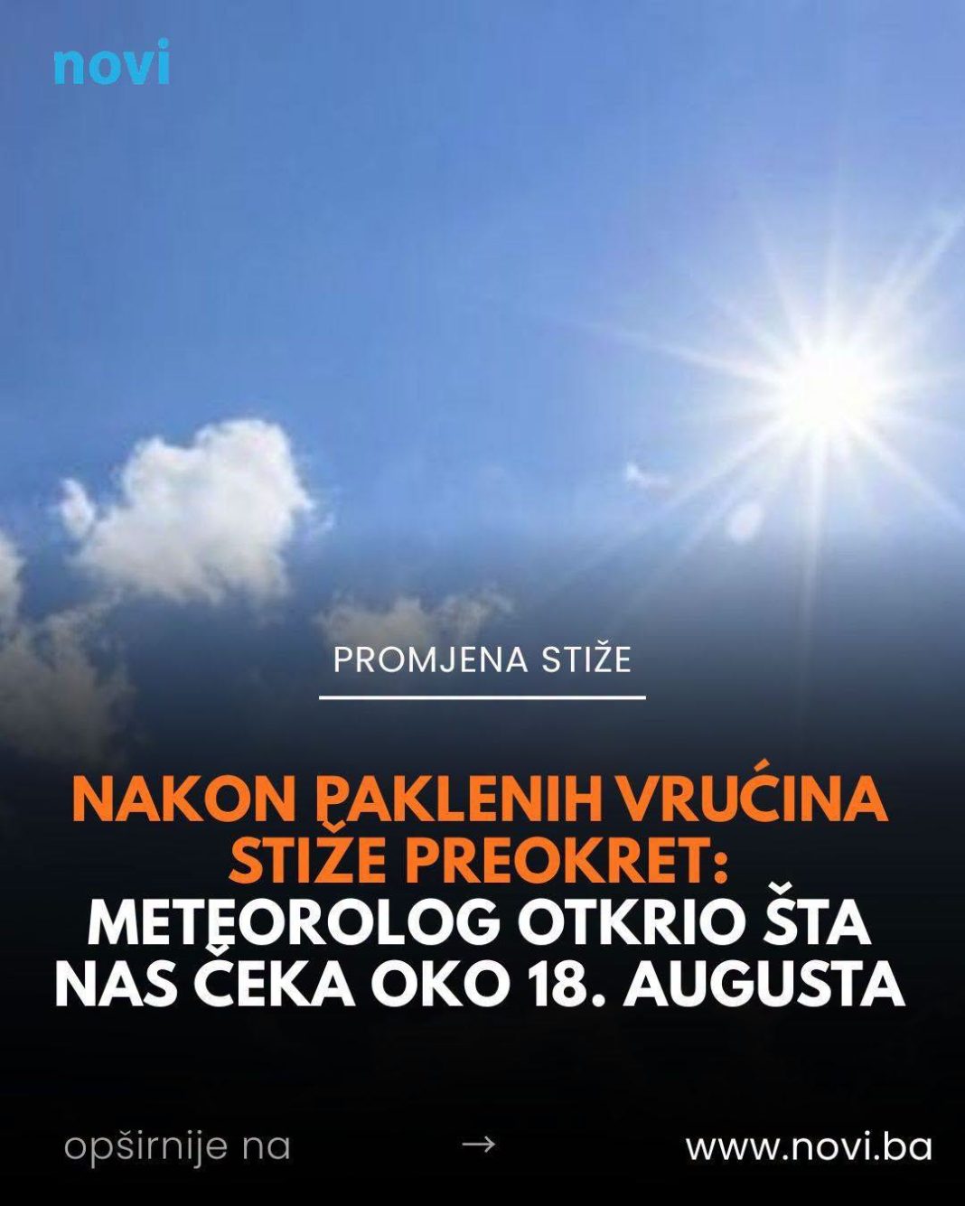 Nakon paklenih vrućina stiže preokret: Meteorolog otkrio šta nas čeka oko 18. augusta - featured image