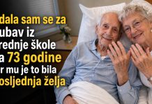 Udala sam se za ljubav iz srednje škole sa 73 godine jer mu je to bila posljednja želja Udala sam se za ljubav iz srednje škole sa 73 godine jer mu je to bila posljednja želja - featured image