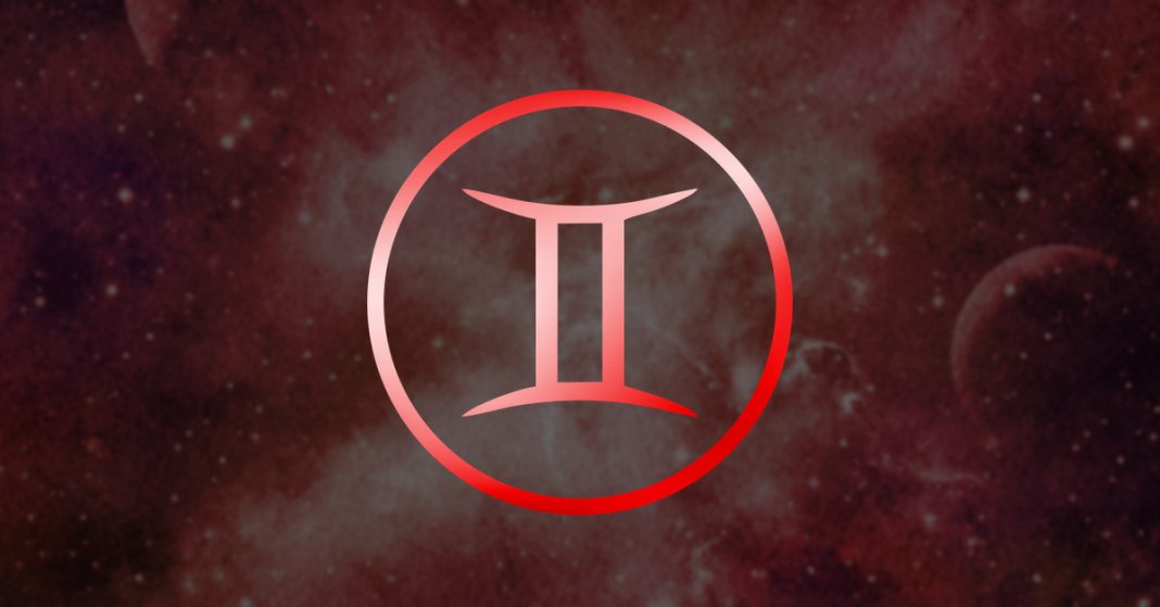 Gemini zodiac sign and three tarot cards revealing love, money, and destiny