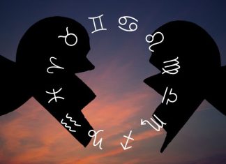 WATCH OUT THIS FRIDAY: The Universe Has a Test in Store for You Silhouetted hands forming a heart shape with zodiac symbols floating above a warm sunset background