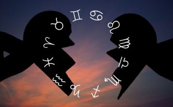 WATCH OUT THIS FRIDAY: The Universe Has a Test in Store for You Silhouetted hands forming a heart shape with zodiac symbols floating above a warm sunset background
