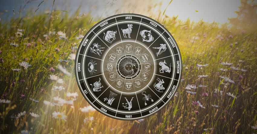 The Tension Is About to Explode — Someone Will Finally Reveal Who They Really Are Glowing zodiac wheel with astrological symbols above a dramatic landscape with warm golden light